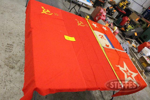 (2) Russian USSR banners,